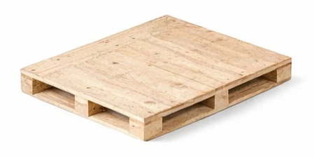 Close boarded four way entry pallet with perimeter base designed for heavy-duty applications.