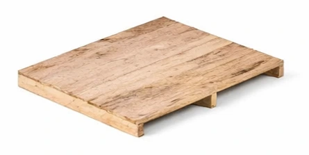 Close boarded two way entry wooden pallet providing a solid deck surface for stable load support.