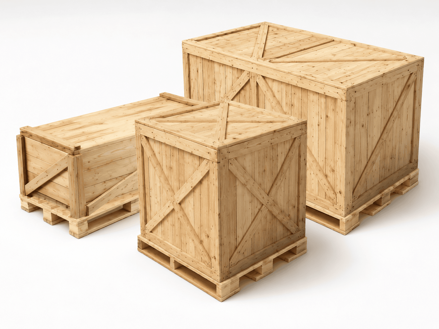 Custom heavy-duty bespoke wooden crates with pallet bases