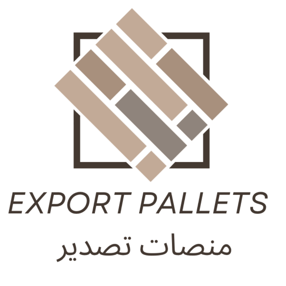 Export Pallets Factory official company logo with English and Arabic typography